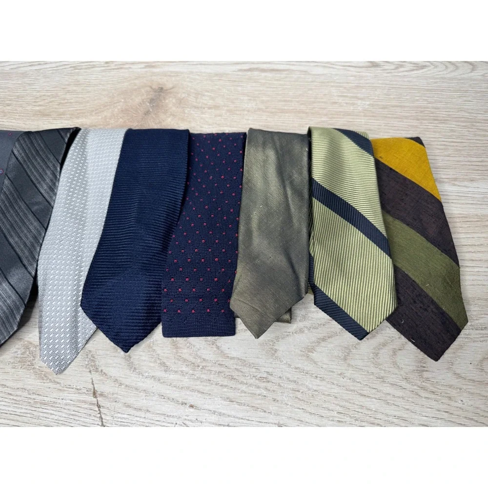 Mens Designer Tie Lot 10pc Valentino Zegna Brioni Silk & Cotton Luxury Vintage